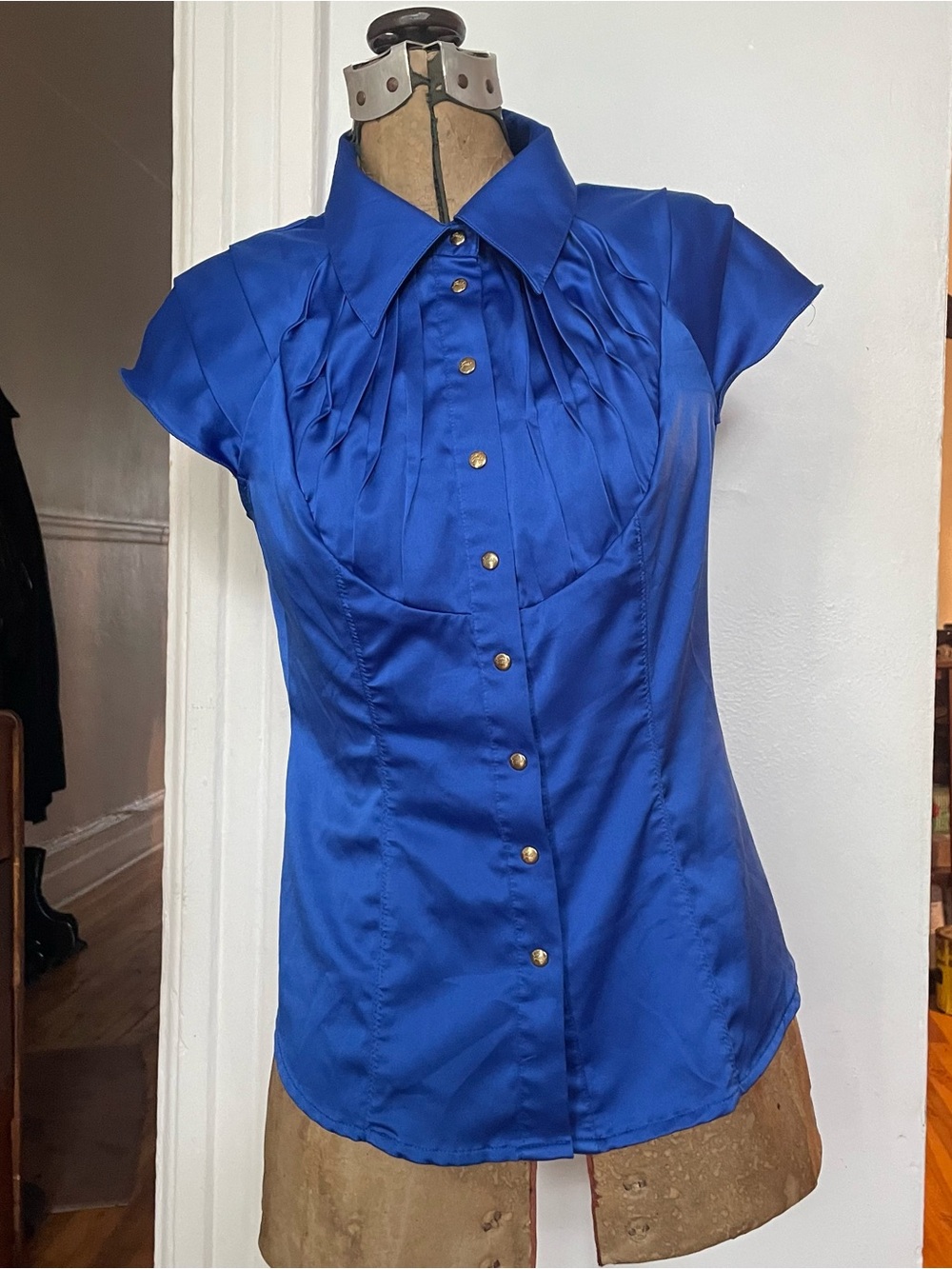 Vintage Guess satin Blue blouse